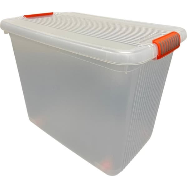 Curver Kis K Latch XXL Opbevaringsboks med hjul 69L Transparent/Orange