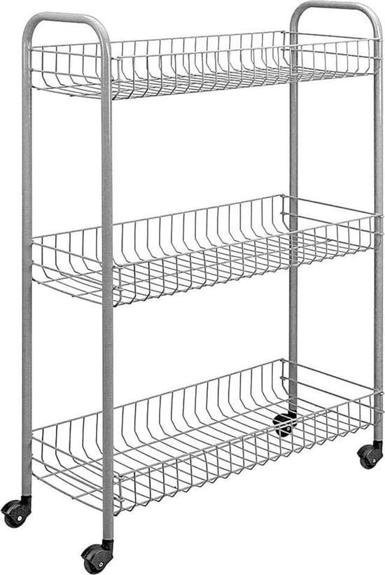 Metaltex Badeværelse/køkkenvogn Slank 84x56cm Stål Sølv