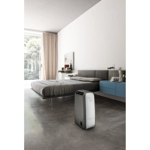DELONGHI - DNS 80 luftavfuktare - 2,8L kapacitet - Zeolitteknologi - 34dB - Vit/Grå
