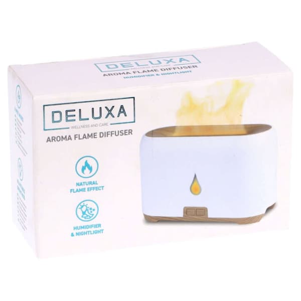 Deluxa White Flame Diffuser Luftfugter Hvid/Trælook