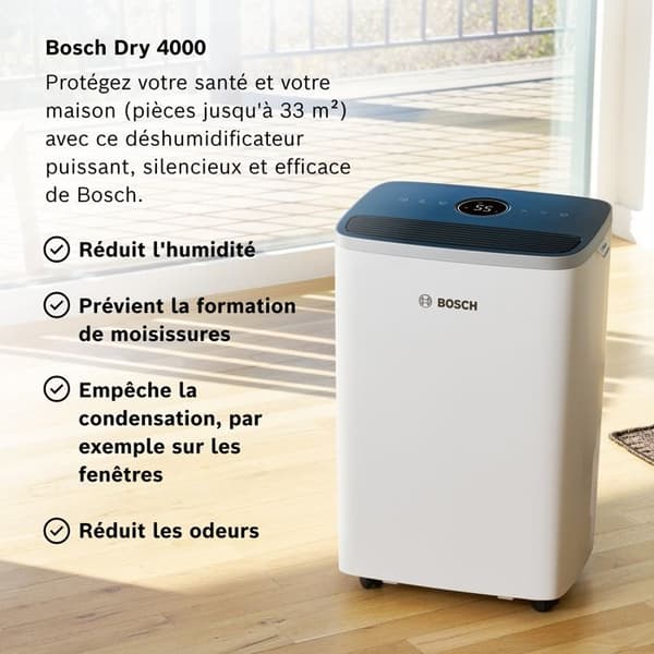 Bosch Dry 4000 - Enkel, Effektiv &amp; Tyst - Luftavfuktaren För Ditt Hem, Perfekt För Ditt Sovrum