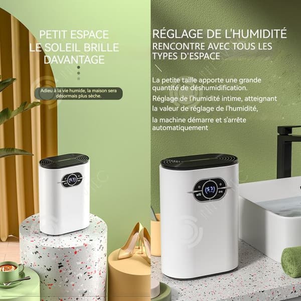 INN Avfuktare 1200ml Tyst elektrisk avfuktare för småhushåll LCD-skärm Timing Mode med fjärrkontroll