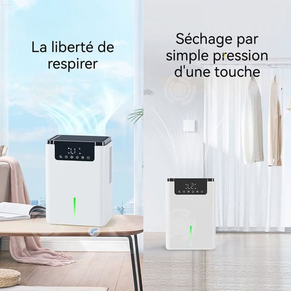INN Avfuktare 2,5L 60W elektrisk avfuktare med stor vattentank, pekskärm, stämningsbelysning i 7 färger