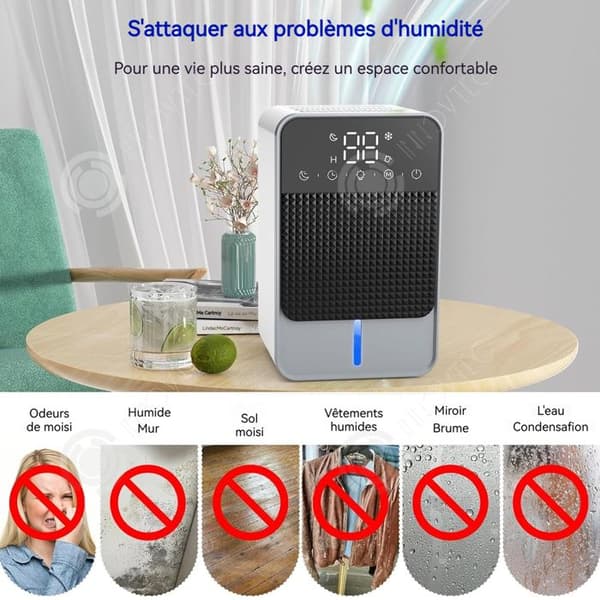 INN elektrisk luftavfuktare 1500ml luftavfuktning med timer och viloläge automatisk avstängning och avfrostning