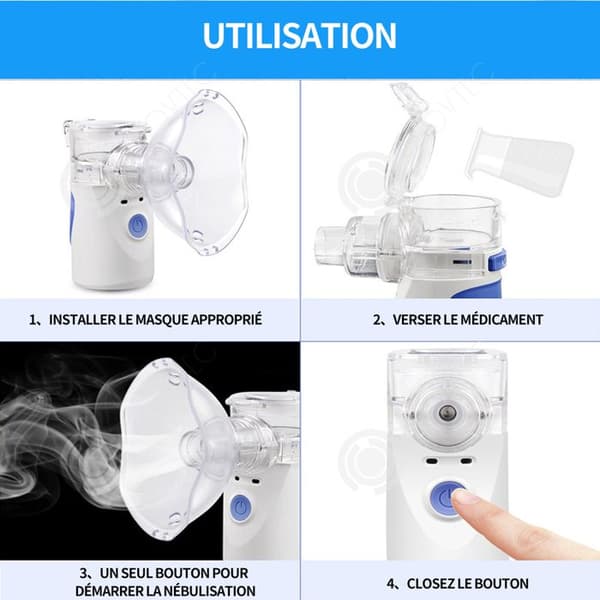 INN Nebulizer 2000ma Mini Handhållen Bärbar Nebulisator USB Uppladdningsbar Kölddimma Inhalator för Barn Vuxna