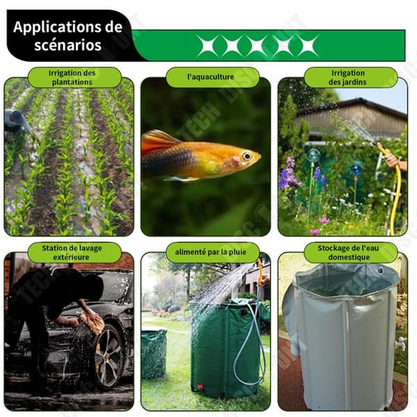 TD Rainwater Harvesting Fat 750L 100x98cm Utomhusfällbar multifunktionell förvaringshink Regnvattenskörd