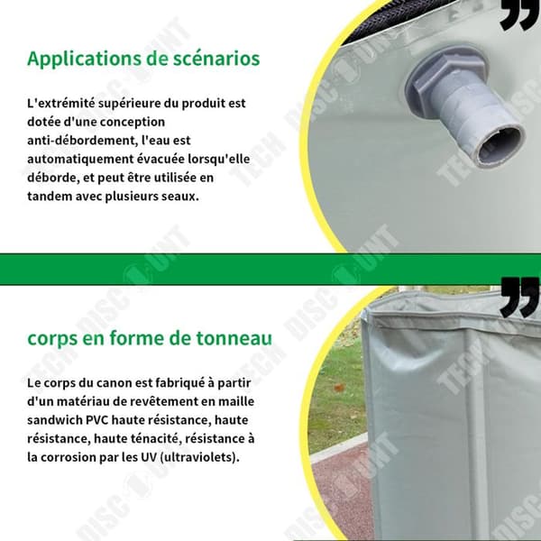 TD Rainwater Harvesting Fat 750L 100x98cm Utomhusfällbar multifunktionell förvaringshink Regnvattenskörd
