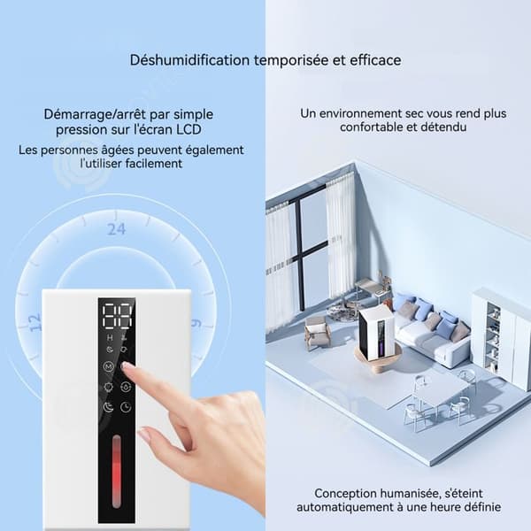 INN Intelligent avfuktare 1600ml avfuktning avfrostning timerinställning pekskärm låg ljudnivå 7 typer ljus