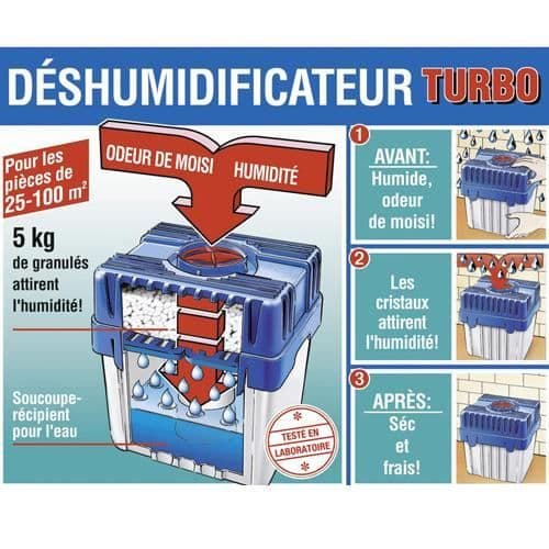 Avfuktare - WENKO - 5kg - Skyddar väggar och möbler - Ekologisk