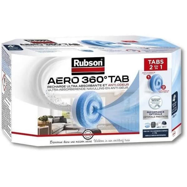 Fuktabsorberande påfyllning Aero 360 ° ren x4 - RUBSON