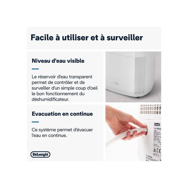 Avfuktare - Delonghi - DDSX220 - Vit - Elektrisk - KVM