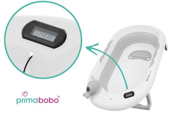 Primabobo OLA Fällbar badkar för baby 81cm - kudde - med termometer