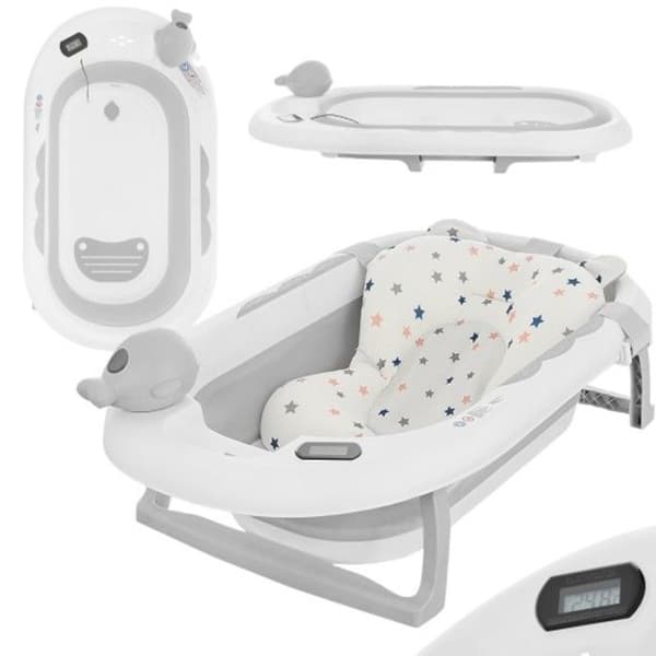Primabobo OLA Fällbar badkar för baby 81cm - kudde - med termometer