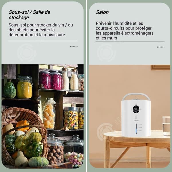 INN Avfuktare 21x15x26cm 1500ml med LCD-skärm, 4 timer, intelligent detektion, transparent vattentank, mångsidig