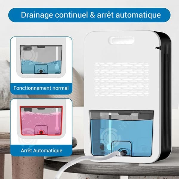 INN Avfuktare 21 x 35 x 14 cm 2400 ml 5 funktioner färgade ljus digital LED-display 3 timers ljudreduktion