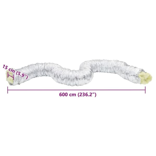 vidaXL Ventilationskanal isolerad aluminium 6 m Ø15 cm