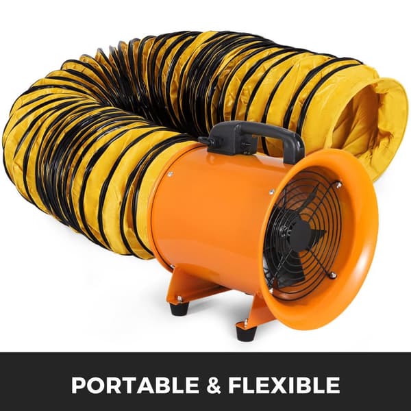 Fleksibel PVC-udstødningskanal, justerbare reb, holdbart forstærket design,305MM, 25FT