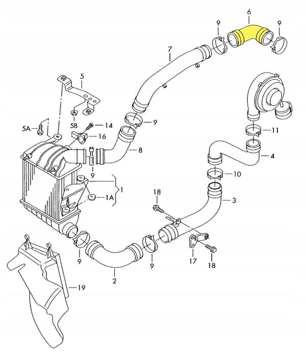 TURBOLETKU ISTUIMEN CORDOBA 1.9 TDI 6Q0145838J