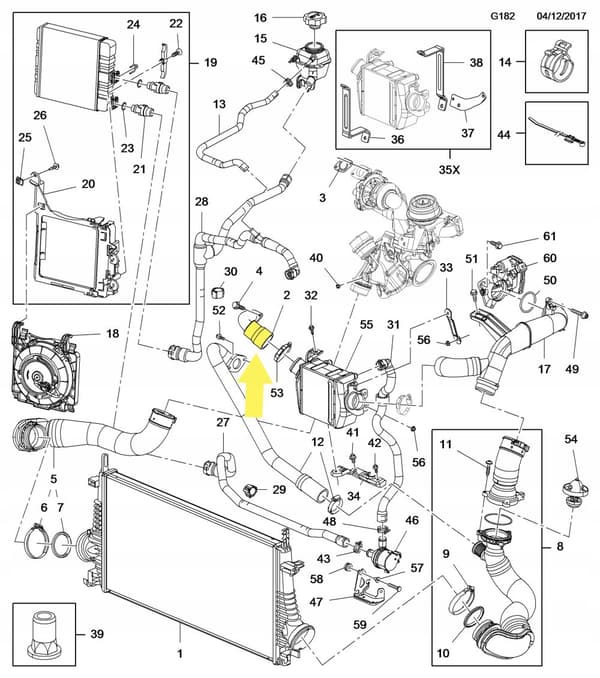 INTERCOLER SLANG OPEL INSIGNIA 2.0 CDTI BiTurbo