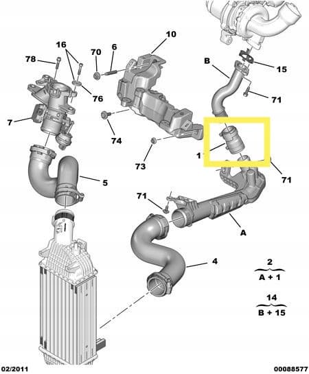 TURBOLETKU SISÄJÄÄHDYTTÖ TURBINI CITROEN DS PEUGEOT 2.0 HDI 0382.NJ