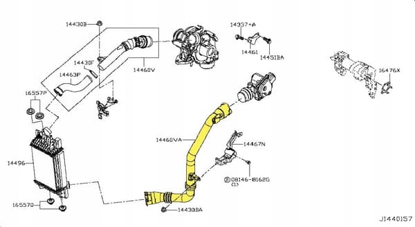 TURBO INTERCOLER SLANG RÖR NISSAN JUKE NV200 PULSAR 1,5 dCi