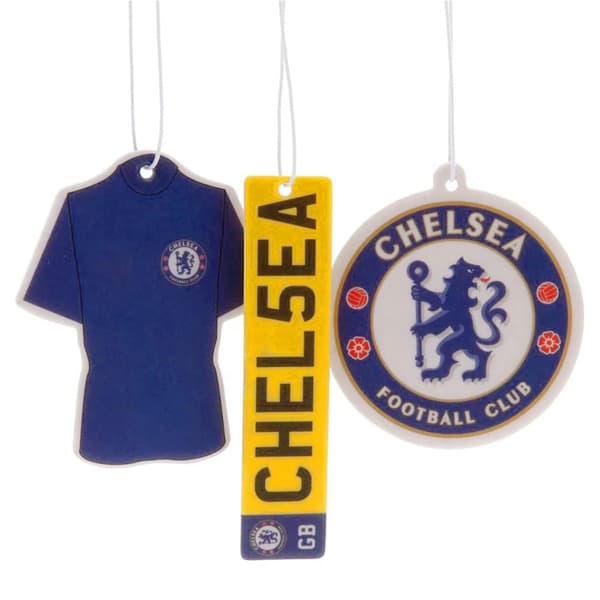 Chelsea FC Hanging Car Air Freshener (Pack of 3) Blue/Yellow/White One Size