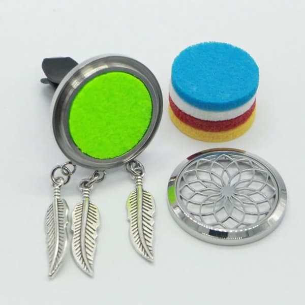 ZEN'AROME - Clip'Arôme Drömfångare eterisk oljespridare för bil - Sober och elegant - 5 blöttrar medföljer - 3 x 3,6 cm