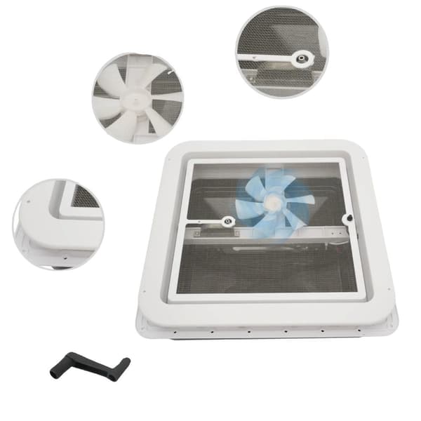 RV-takventilationsfönster, myggnät, hållbar plast, enknappsfunktion