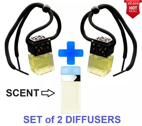 LIGHT BLUE Women’s - SET of 2 BOTTLES - Car Air Freshener Inspired Oil Diffuser