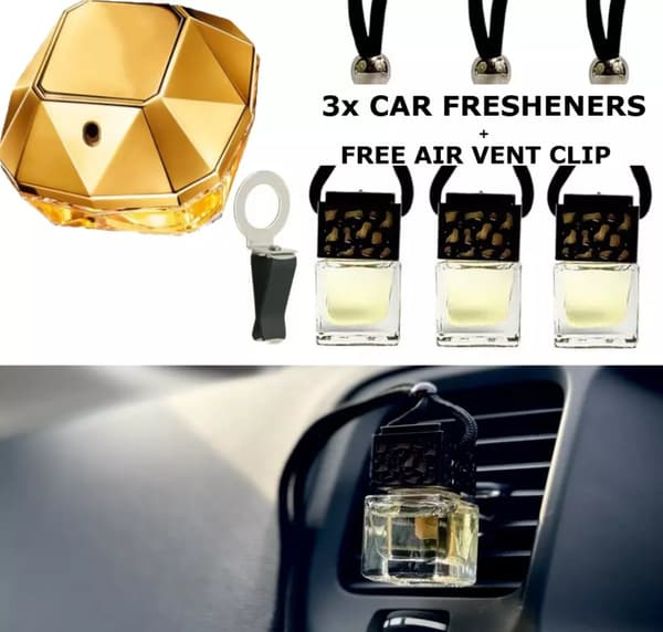 LADY MILLION Fragrance SET of x3 BOTTLES Car Air Freshener Oil Diffuser