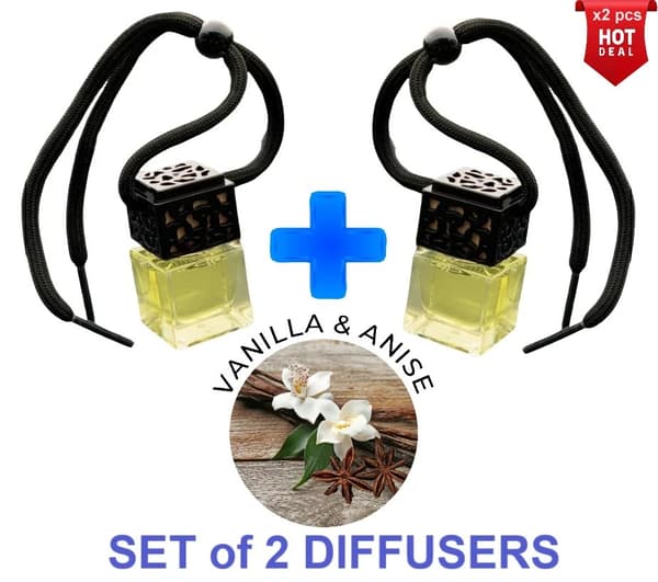 VANILLA & ANISE - SET of 2 BOTTLES Car Air Freshener Inspired Oil Diffuser