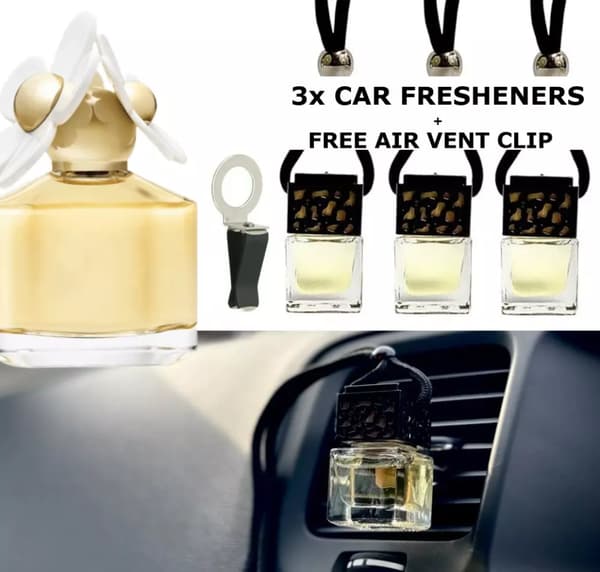 DAISY Fragrance SET of x3 BOTTLES Car Air Freshener Oil Diffuser + VENT CLIP