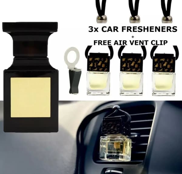 TUSKAN LEATHER Fragrance SET of x3 BOTTLES Car Air Freshener Oil Diffuser
