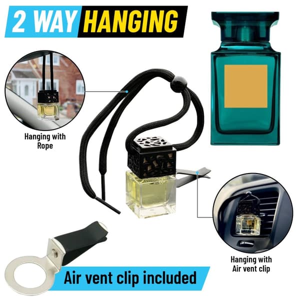 ITALIAN NEROLI Car Diffuser Air Freshener - Air Vent Clip Included - 2 Way Hang
