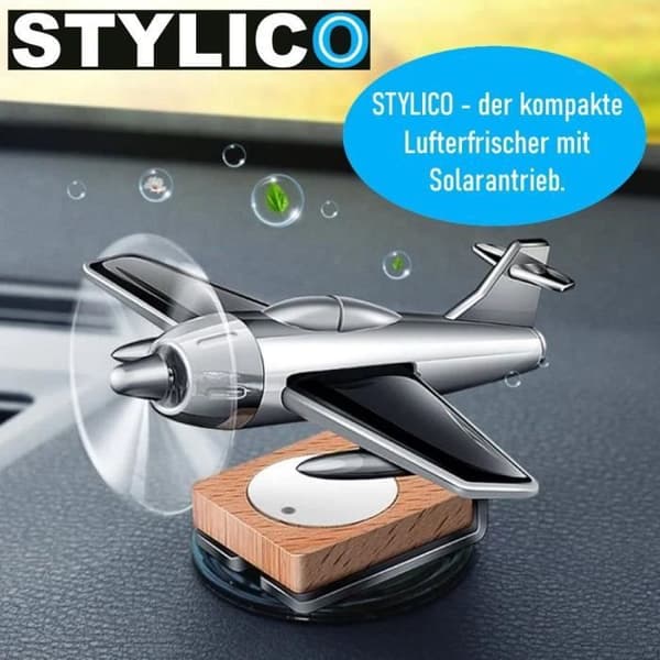 MAVURA Luftrenare STYLICO Bil luftfräschare solenergi Diffuser för flygplan + Doft av eteriska oljor Mini solflygplan
