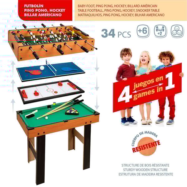 Color Baby Bord Cb Games 4 Multispil Grøn,Blå 87 x 43 x 73 cm
