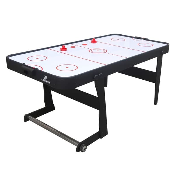 Cougar Icing XL Airhockeybord 6ft fällbart | Airhockeybord inkl tillbehör (puckar & pushers) | Spelbord för barn och vuxna