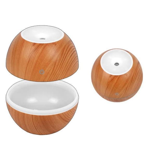 Luftfuktare Aroma Diffuser 4 färger upplyst 130ml Ljus trä