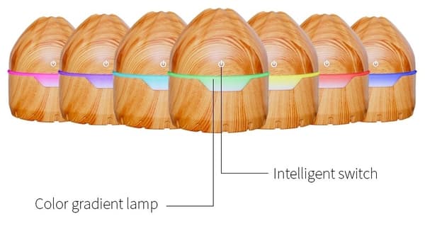 Luftfuktare i trädesign, Aroma diffuser, Ljust trä