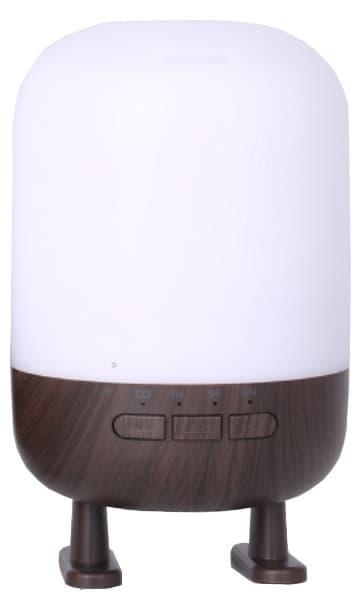 Luftfuktare med högtalare och lampa, Mörk trädesign