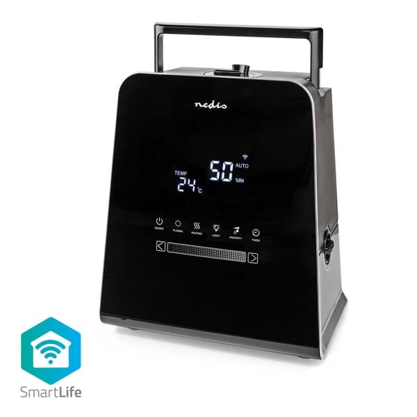 Nedis SmartLife-Luftfukter | 110 W | With Cool and Warm Mist | 5.5 l | Hygrometer | Timer | Fjernkontroll | Natt modus | Sort Sort