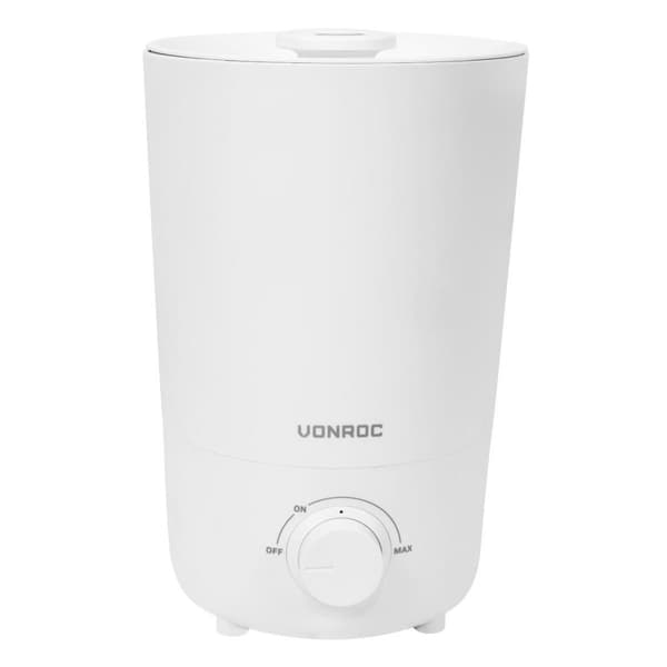 VONROC Luftfuktare 2,6L | Ultrasonic | 360° Roterbart Munstycke, Automatisk Avstängning | Vit