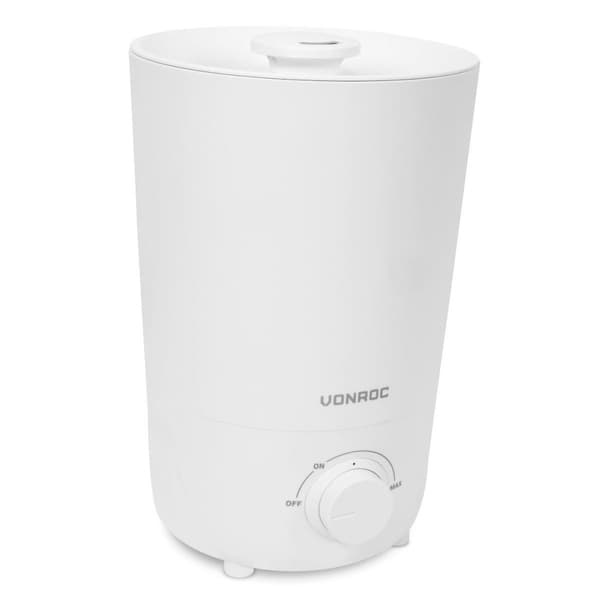 VONROC Luftfuktare 2,6L | Ultrasonic | 360° Roterbart Munstycke, Automatisk Avstängning | Vit