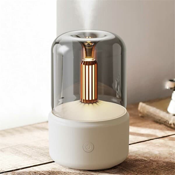 Oppvarming av lys aroma diffunderer luftfukter med lyshvit