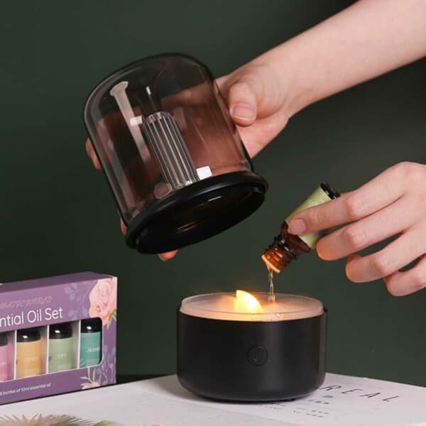 Oppvarming av lys aroma diffunderer luftfukter med lyshvit