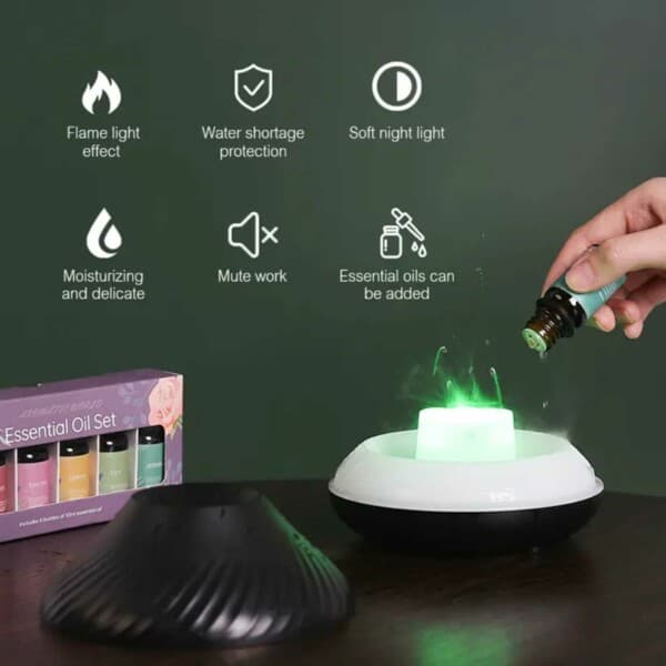 Aroma diffusor luftfugter med flammende glans