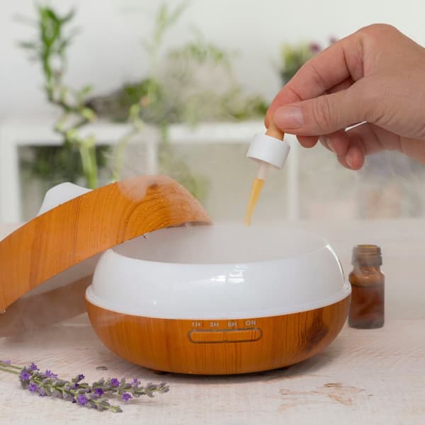 Aromadiffuser luftfukter med flerfarget LED Wooden-Effect InnovaGoods