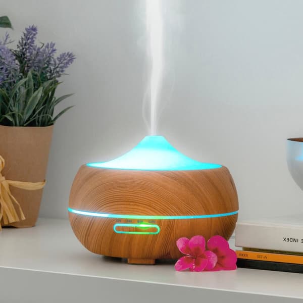 Aromadiffuser luftfukter med flerfarget LED Wooden-Effect InnovaGoods