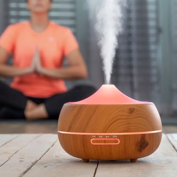Aromadiffuser luftfukter med flerfarget LED Wooden-Effect InnovaGoods