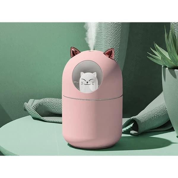 Nattljusfuktare - TECHKIDS - H2O Cat Model - Rosa - 300 mL - Ultra tyst